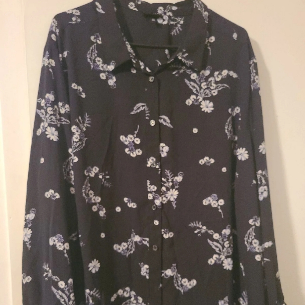 Floral button down blouse